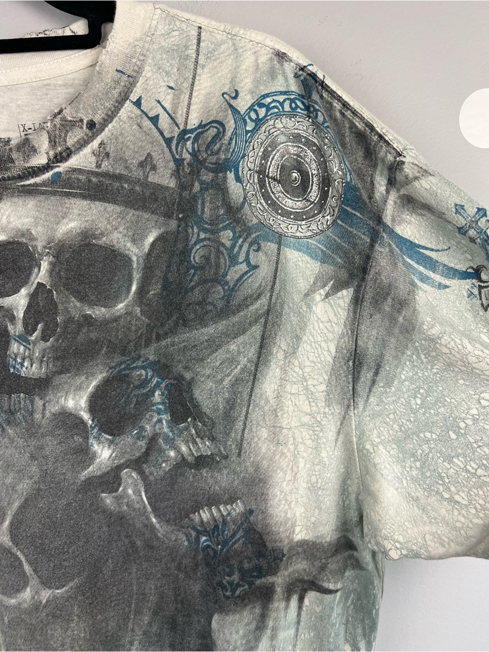 Affliction Live Fast Skull Graphic Tee Y2K Biker MMA Grunge Gothic USA XL - Picture 3 of 8